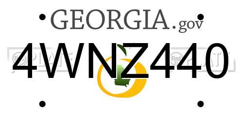 4WNZ440 Georgia License Plate