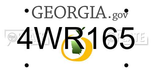 4WR165 Georgia License Plate
