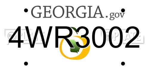 4WR3002 Georgia License Plate