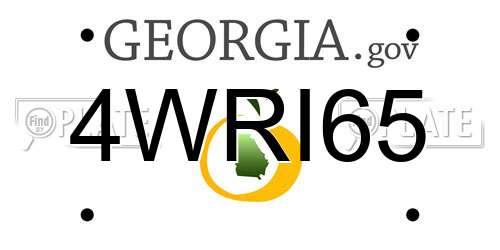 4WRI65 Georgia License Plate