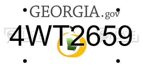 4WT2659 Georgia License Plate