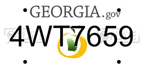 4WT7659 Georgia License Plate