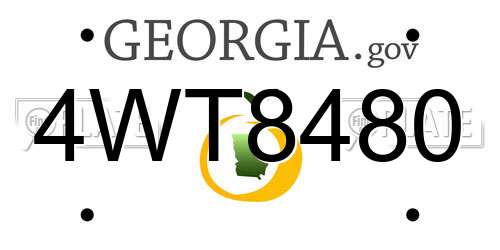 4WT8480 Georgia License Plate
