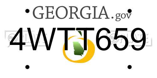 4WTT659 Georgia License Plate