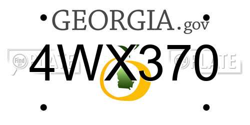 4WX370 Georgia License Plate