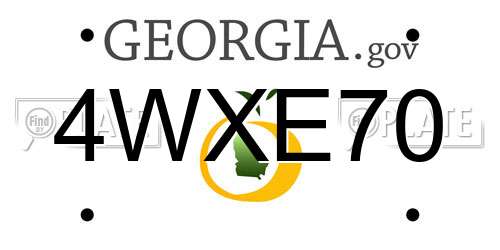 4WXE70 Georgia License Plate