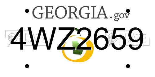 4WZ2659 Georgia License Plate
