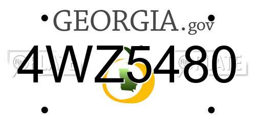 4WZ5480 Georgia License Plate