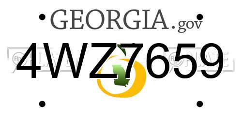 4WZ7659 Georgia License Plate