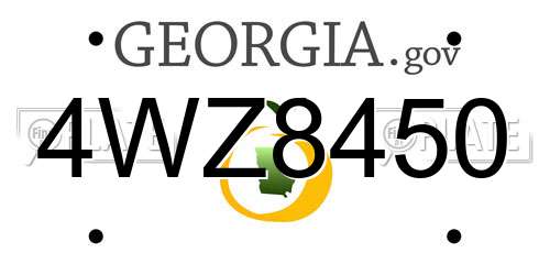 4WZ8450 Georgia License Plate