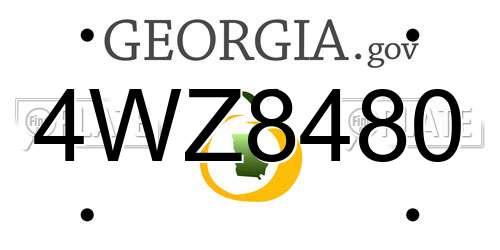 4WZ8480 Georgia License Plate