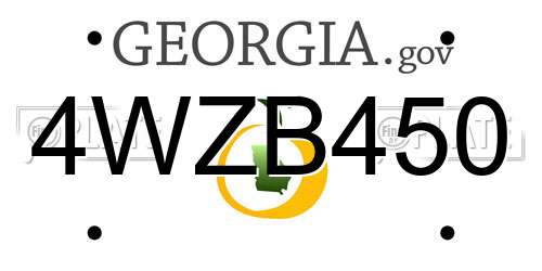 4WZB450 Georgia License Plate