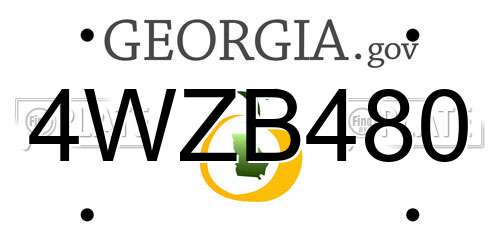 4WZB480 Georgia License Plate