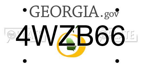 4WZB66 Georgia License Plate