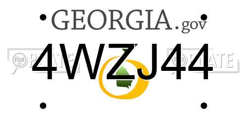4WZJ44 Georgia License Plate