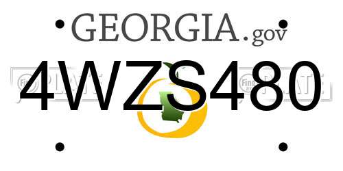4WZS480 Georgia License Plate