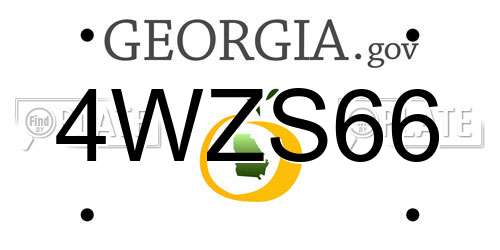 4WZS66 Georgia License Plate