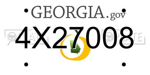 4X27008 Georgia License Plate