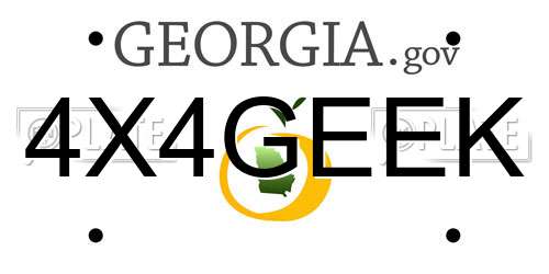 4X4GEEK Georgia License Plate