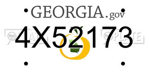4X52173 Georgia License Plate