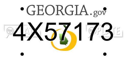 4X57173 Georgia License Plate