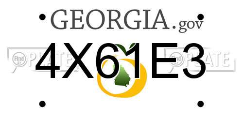 4X61E3 Georgia License Plate