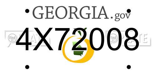 4X72008 Georgia License Plate
