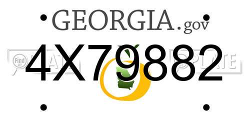 4X79882 Georgia License Plate