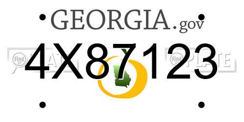 4X87123 Georgia License Plate