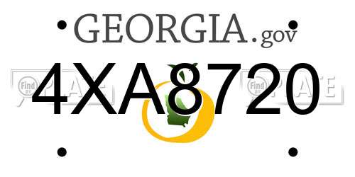 4XA8720 Georgia License Plate