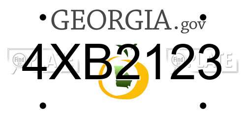 4XB2123 Georgia License Plate