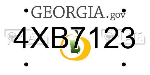 4XB7123 Georgia License Plate