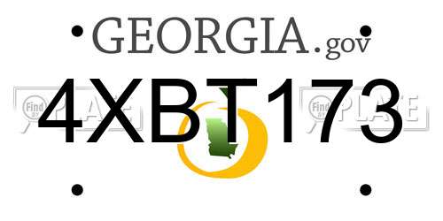4XBT173 Georgia License Plate
