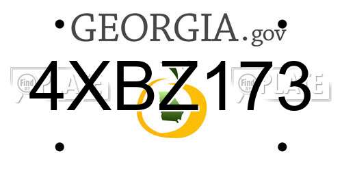 4XBZ173 Georgia License Plate