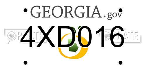 4XD016 Georgia License Plate