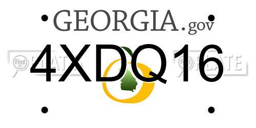 4XDQ16 Georgia License Plate