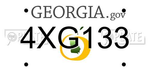 4XG133 Georgia License Plate