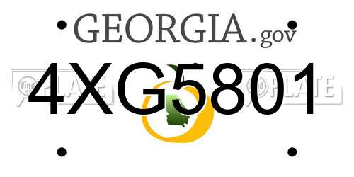 4XG5801 Georgia License Plate