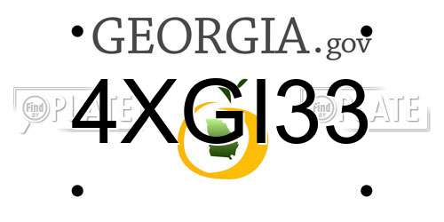 4XGI33 Georgia License Plate