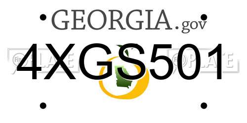 4XGS501 Georgia License Plate