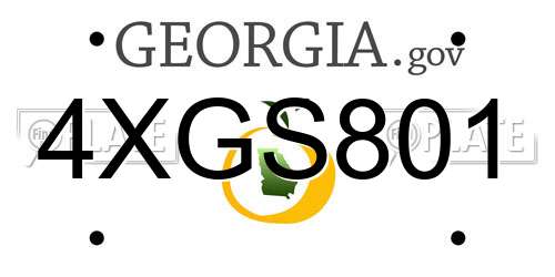 4XGS801 Georgia License Plate