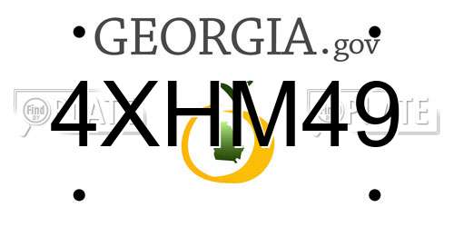 4XHM49 Georgia License Plate