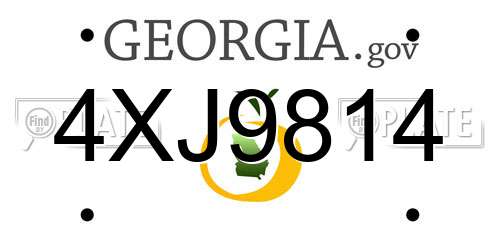 4XJ9814 Georgia License Plate