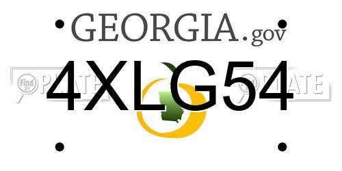 4XLG54 Georgia License Plate