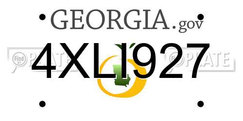 4XLI927 Georgia License Plate