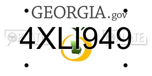 4XLI949 Georgia License Plate