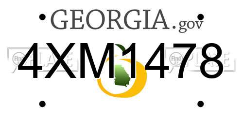 4XM1478 Georgia License Plate