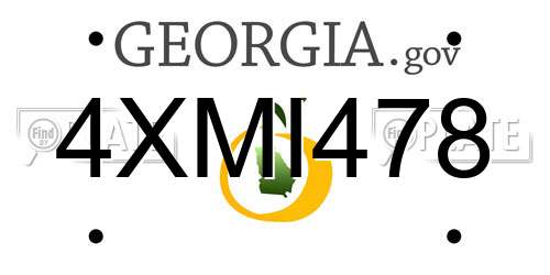 4XMI478 Georgia License Plate