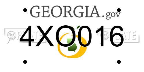 4XO016 Georgia License Plate