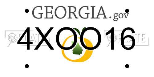 4XOO16 Georgia License Plate
